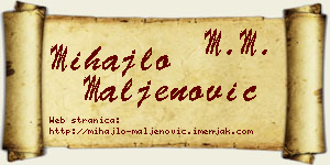 Mihajlo Maljenović vizit kartica
